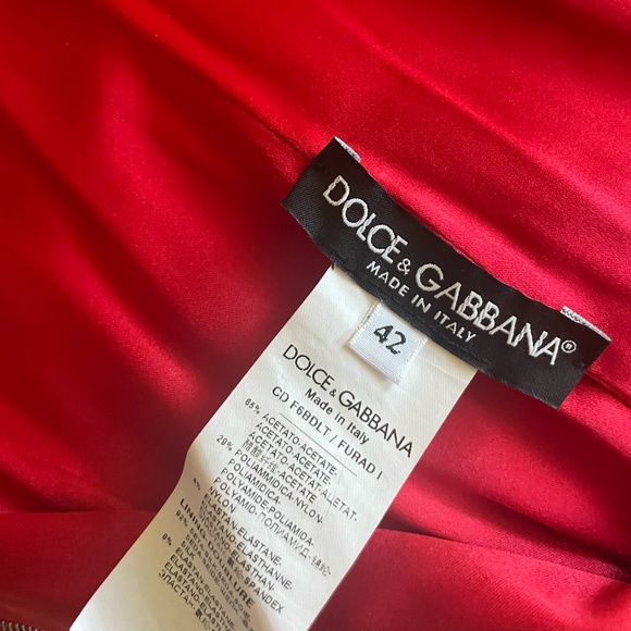 Dolce & Gabbana Red Satin Dress - Picture 3 of 4